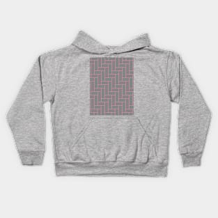 Geometric Tiles in Grey and Pink Kids Hoodie